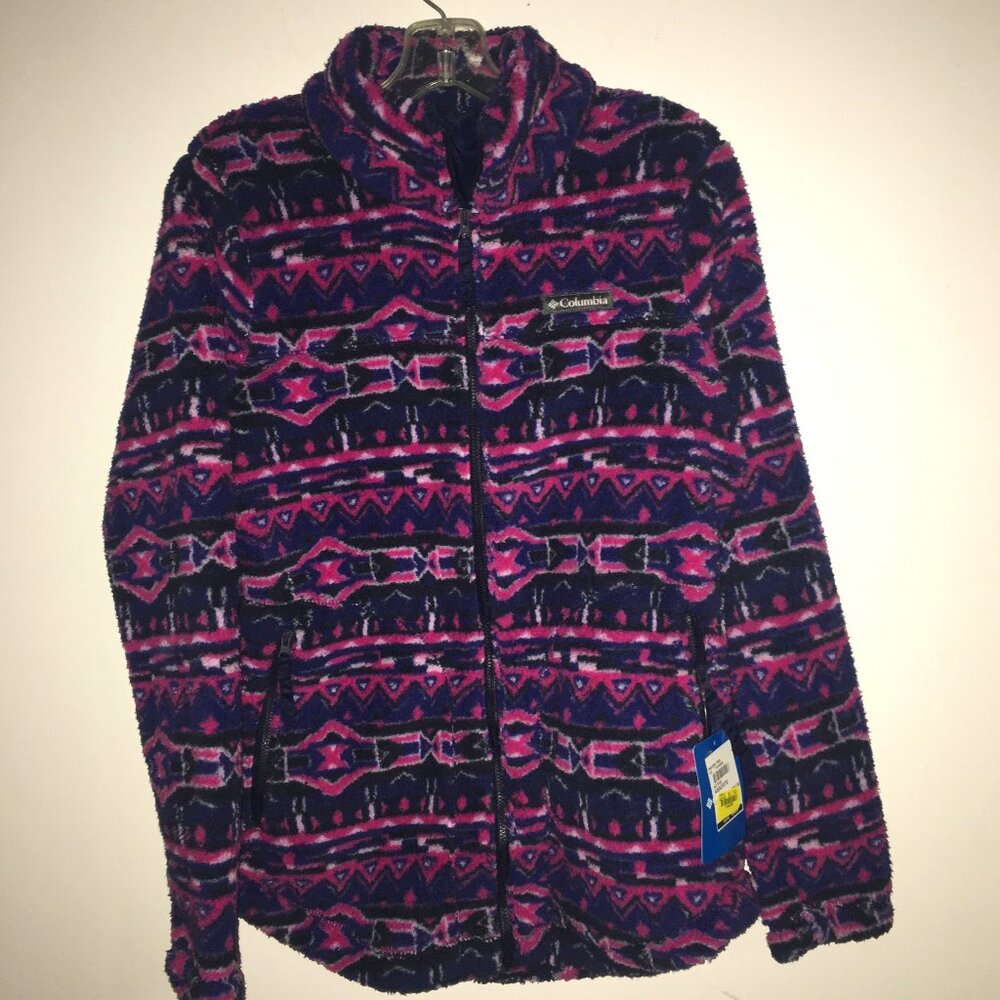 Columbia Fleece Zip Up Jacket Pink and Purple Size SMALL NWT